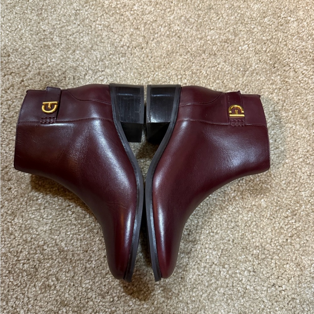 Cole Haan Holis Buckle Burgundy Leather Ankle Booties - Picture 3 of 7